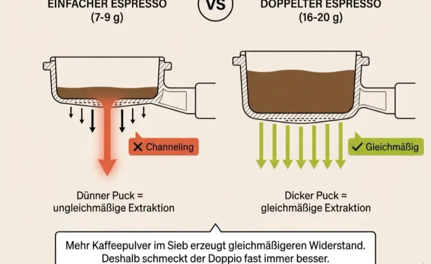 Doppelter Espresso - Menge, Koffein und Zubereitung