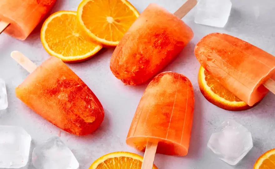 Aperol-Spritz-Eis selber machen - Eis am Stiel oder Sorbet